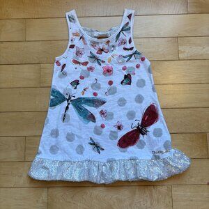 NWT Desigual - Girls' Butterfly Sequin Hem Tank Top, size 9/10